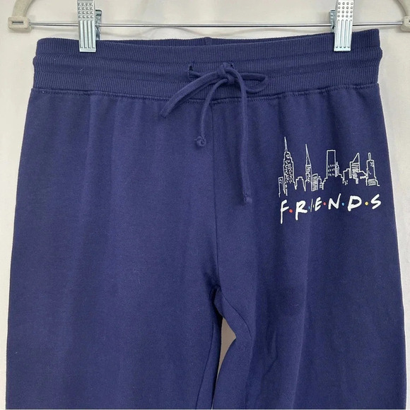 Friends The Television Series Blue Joggers Sweatpants Womens Size XS Drawstring - Picture 2 of 12